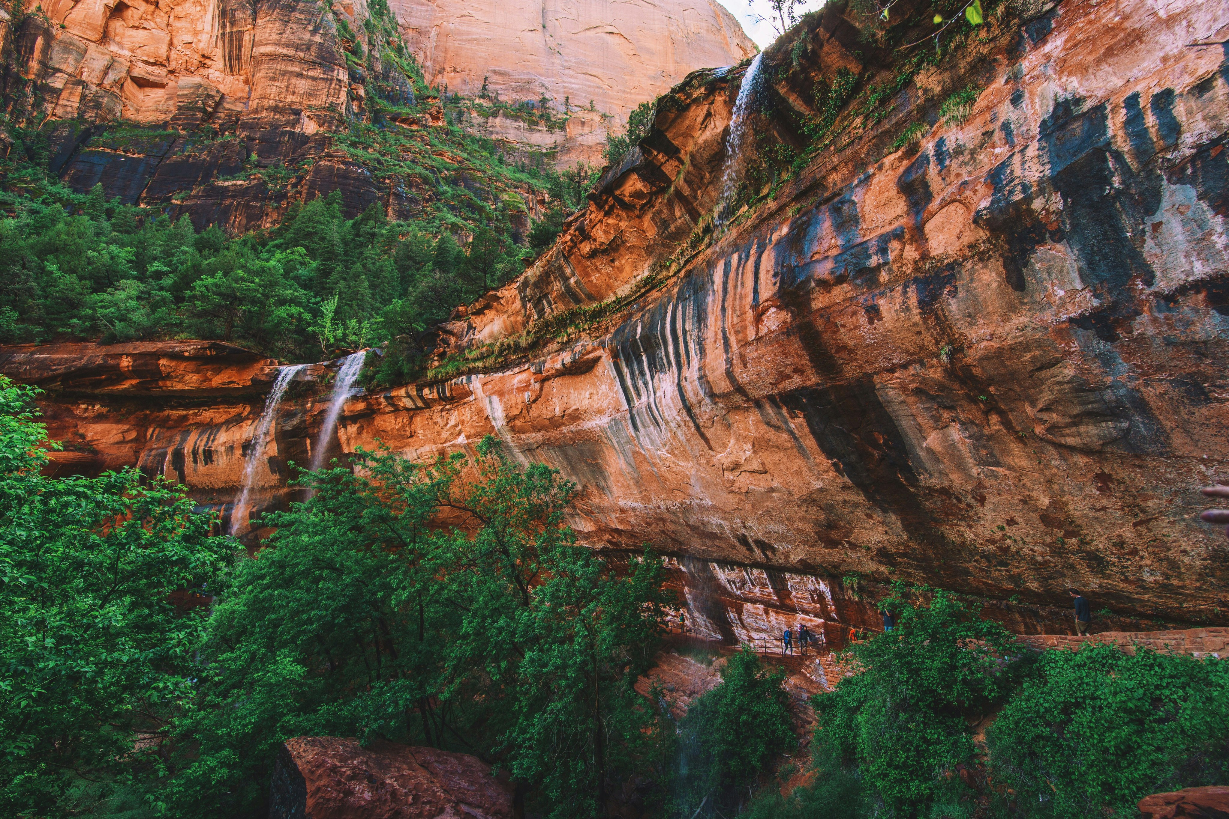 waterfalls from rock mountain